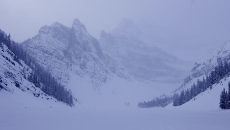 agnes lake, banff national park, winter, 4k