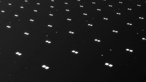 technological square polygons grids data flashing black and white background loopable video