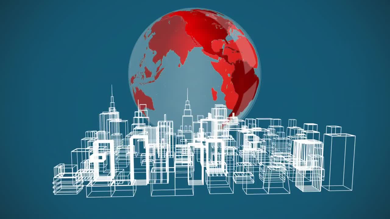 gráfico giratorio de la ciudad moderna