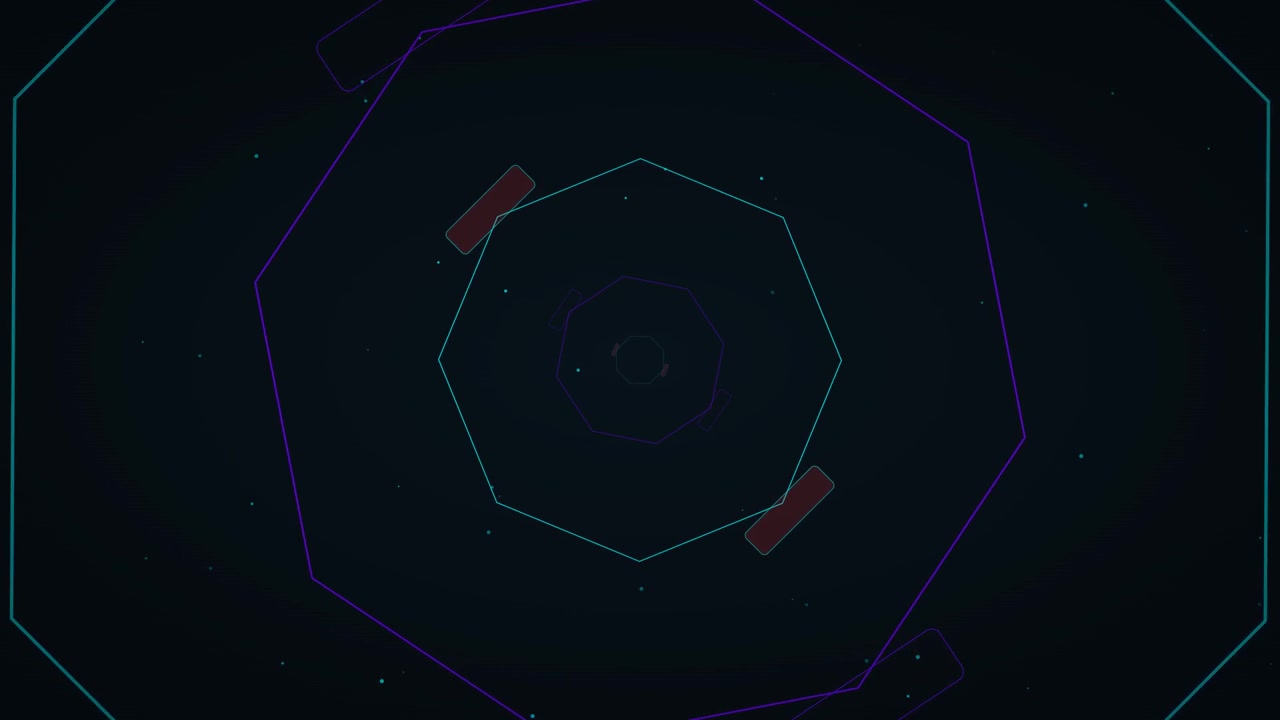 Abstract Geometric Tunnel Animation with Pulsing Neon Shapes
