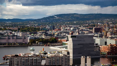 oslo aerial still skyline downtown