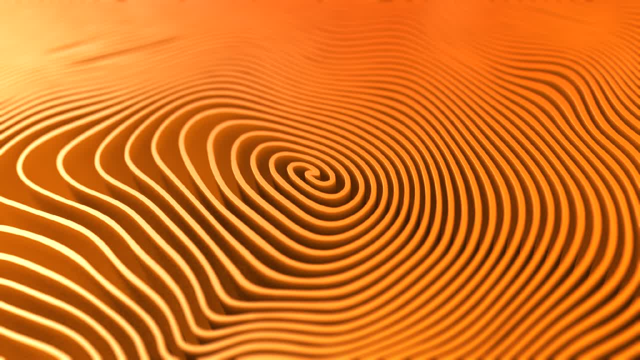 Dynamic Abstract Orange and Yellow Spiral Wave Pattern