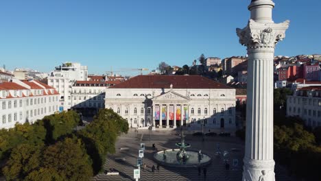 Historical-Square-in-Lisbon-Portugal-4K-drone-shot