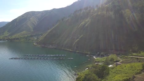 lago toba norte de sumatra medan avión no tripulado aéreo 4k