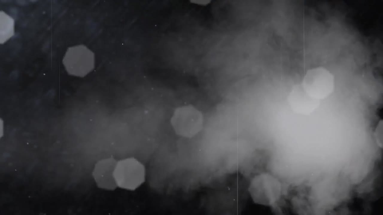 연기 구름의 애니메이션과 크리스마스 요정 불빛이 박거리는