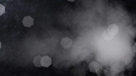animación de nube de humo y luces de hadas de navidad parpadeando.