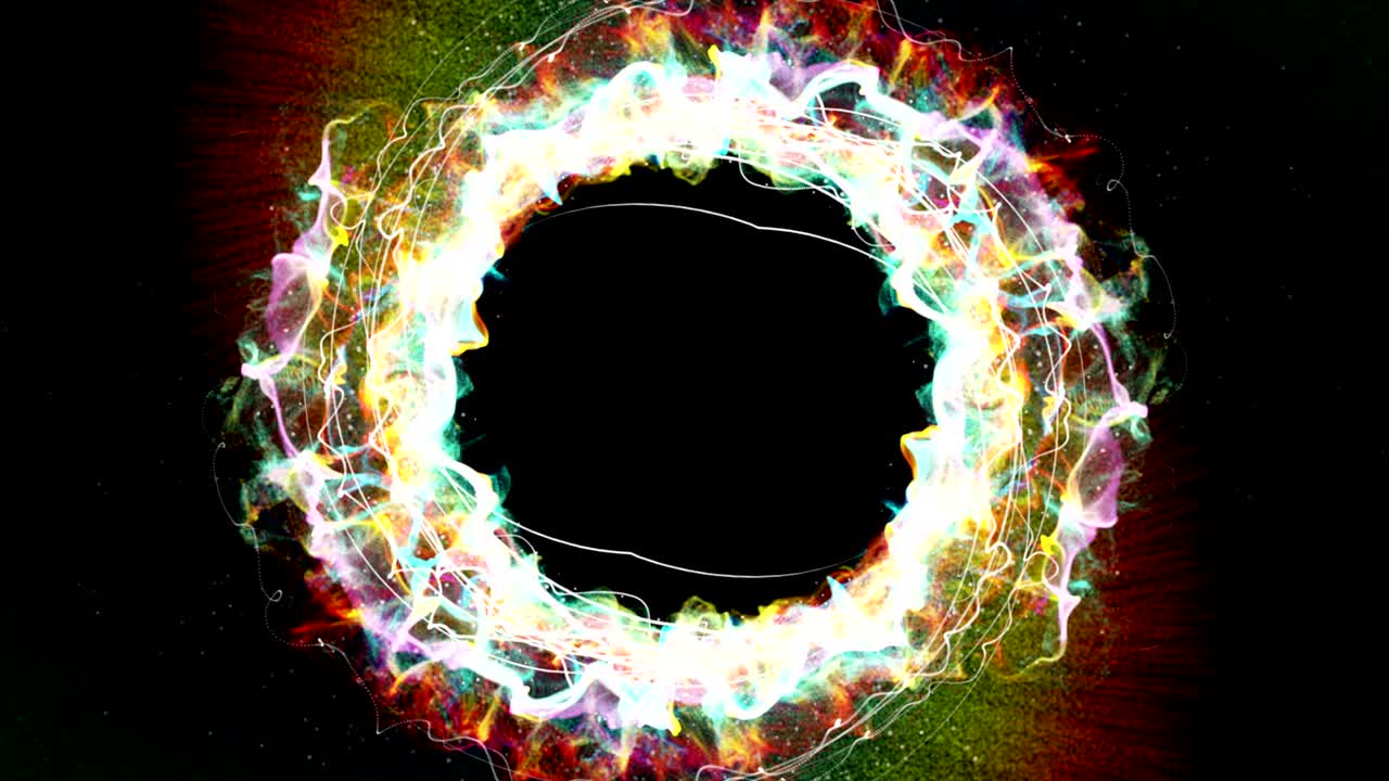 las partículas mágicas anillo fondo abstracto, animación, renderización, bucle