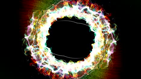 magical particles ring abstract background, animation, rendering, loop