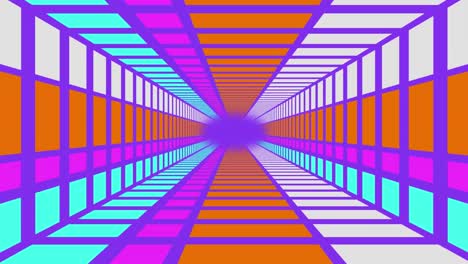 moving through a purple rectangular tunnel with diamonds