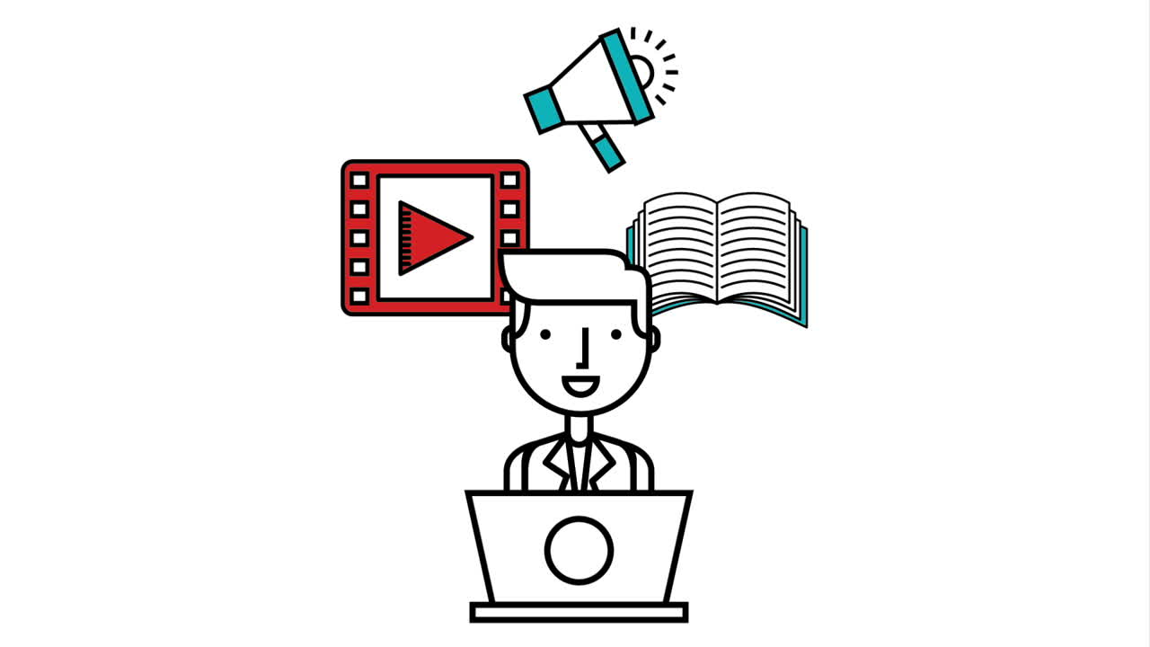 technology icon with laptop and peopl