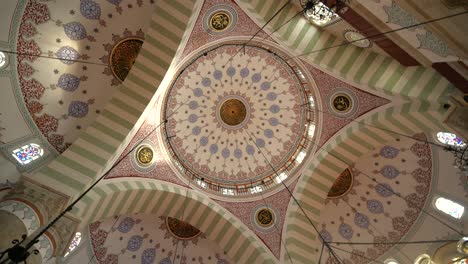 intricate dome ceiling of a mosque