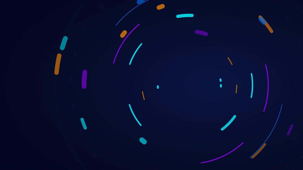 Abstract Motion Graphics with Rotating Colorful Circular Lines