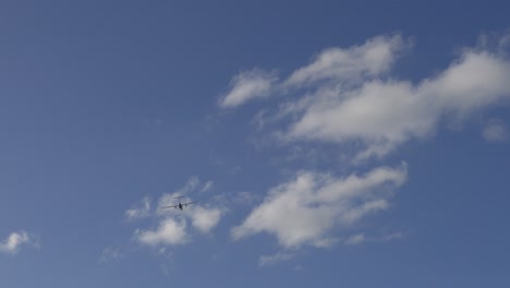 Airplane-passes-overhead-shortly-after-takeoff---Christchurch,-New-Zealand