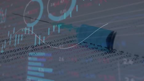 animación del procesamiento de datos a través de codificación binaria con jeringa