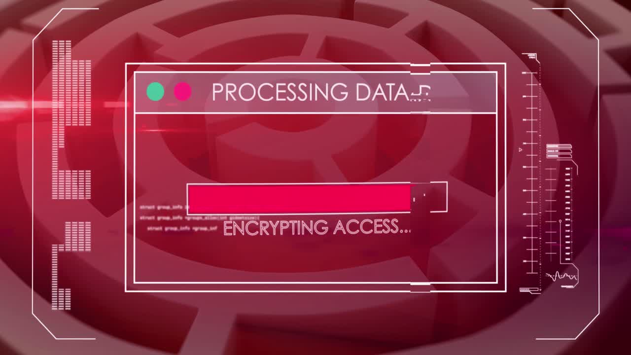 animación de la red de conexiones y pantalla sobre el laberinto