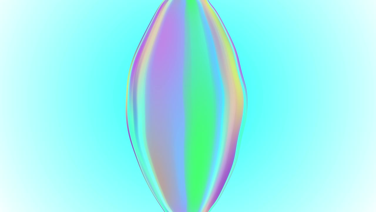 무지개 색의 타원형 비누 거품 모션 그래픽