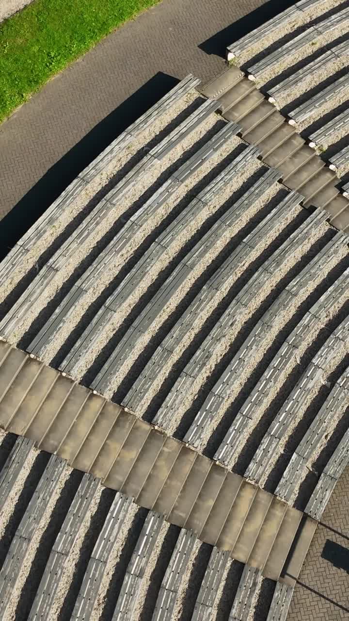 Vertical Aerial View Of The Open-air Stage Of Sauleskalna estrāde In Talsi, Latvia