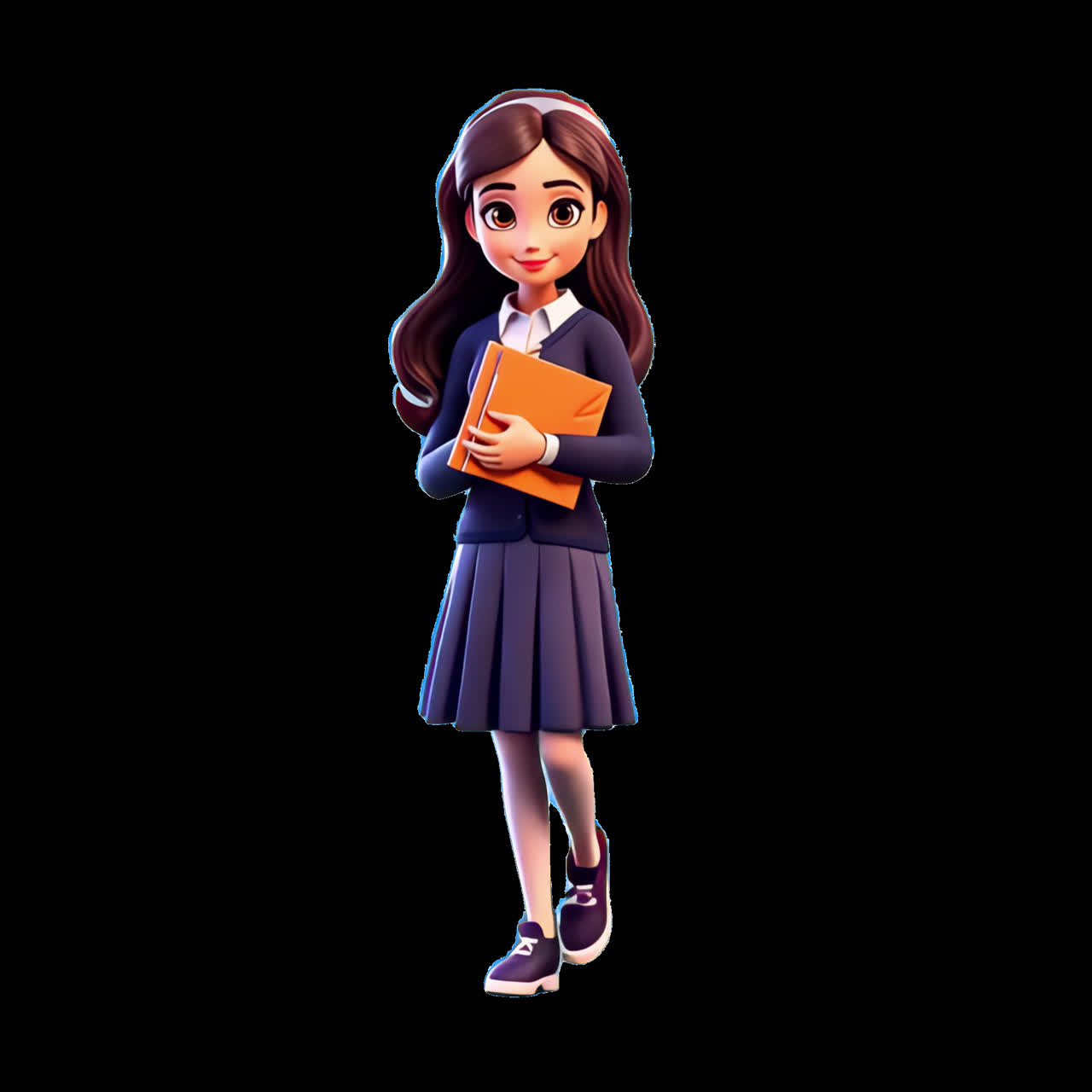 Animated student holding book animation isolated asset, transparent 4K ...