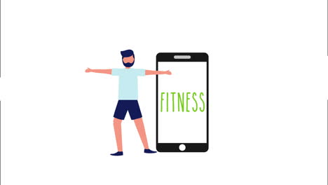 estilo de vida saludable con teléfono inteligente y atleta masculino