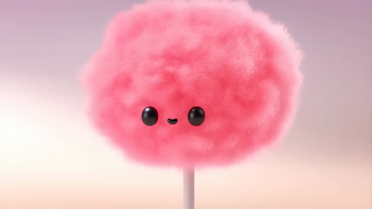 Cute Pink Cotton Candy Character