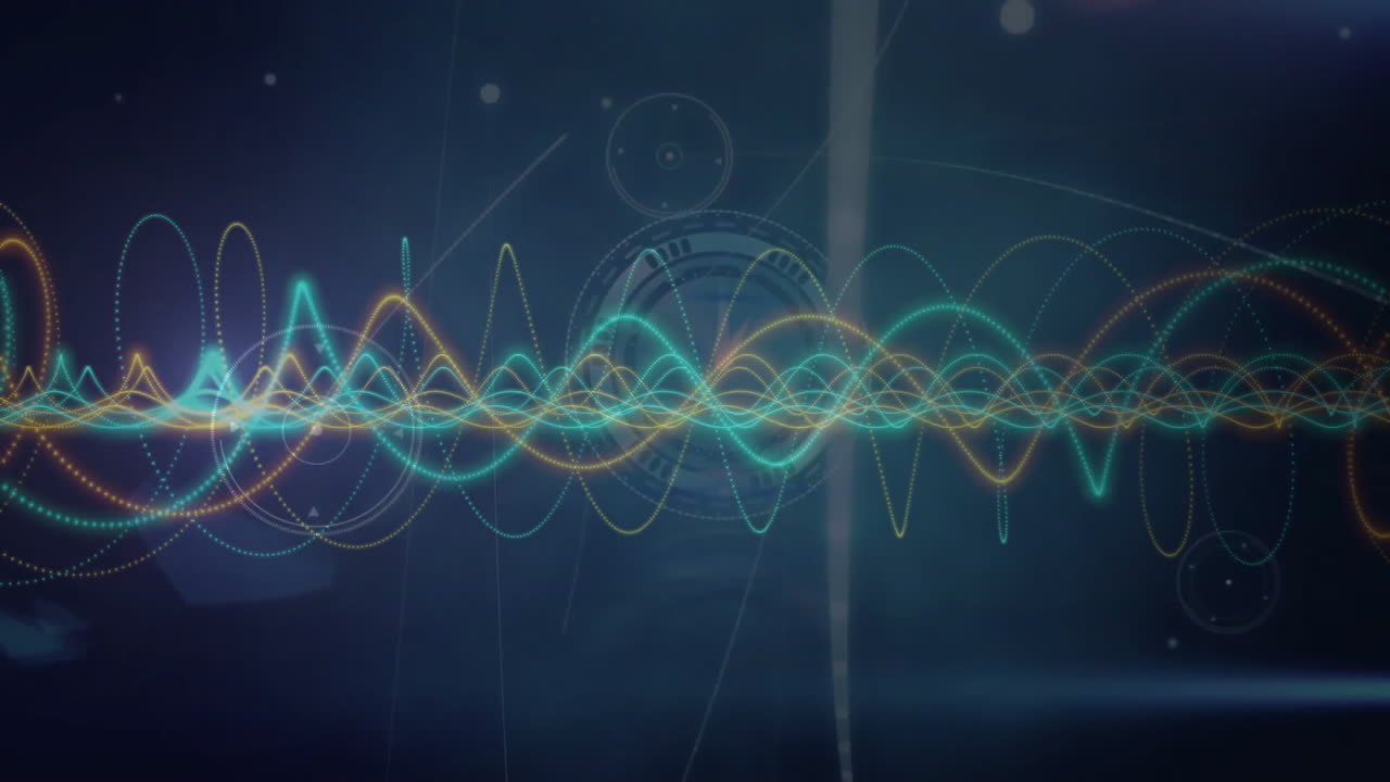 검은색 바탕에 나선형과 연결망의 애니메이션