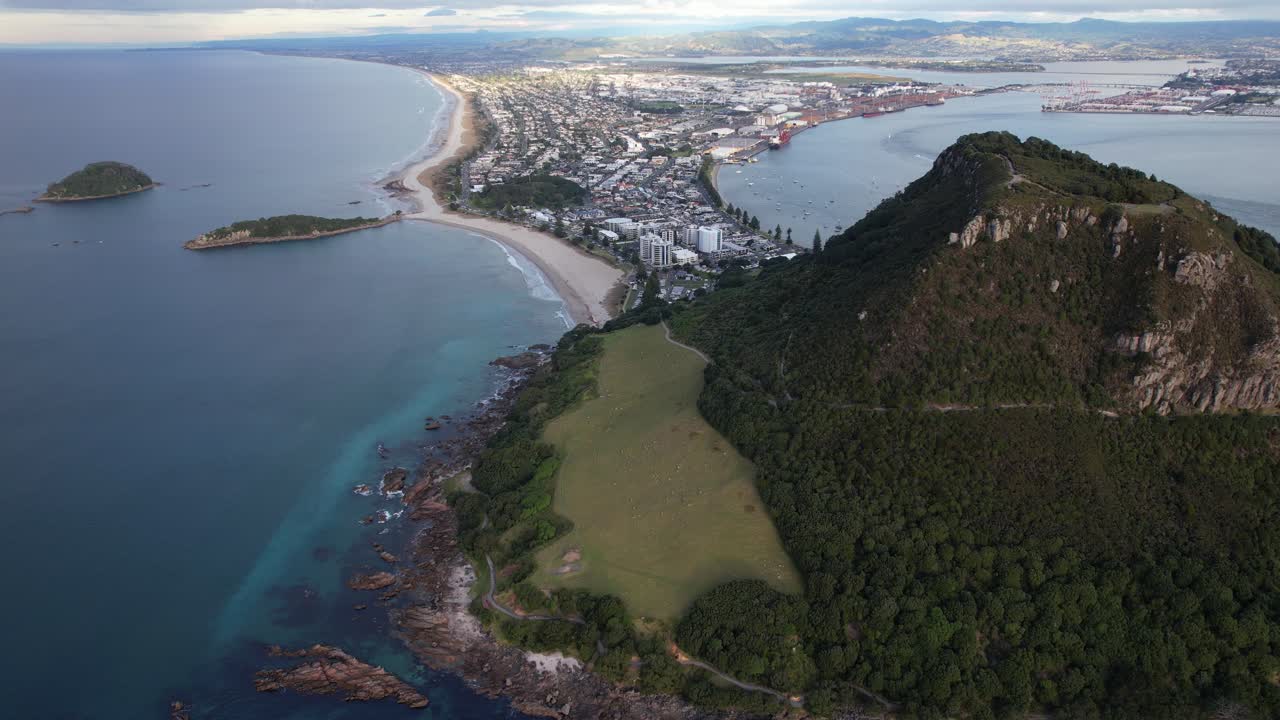 Aerial View of Mount Maunganui and Tauranga, New Zealand