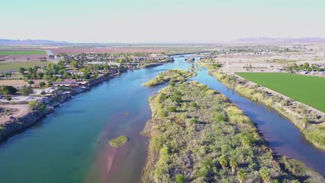 a high aerial over the colorado river flowing along he california arizona border 4