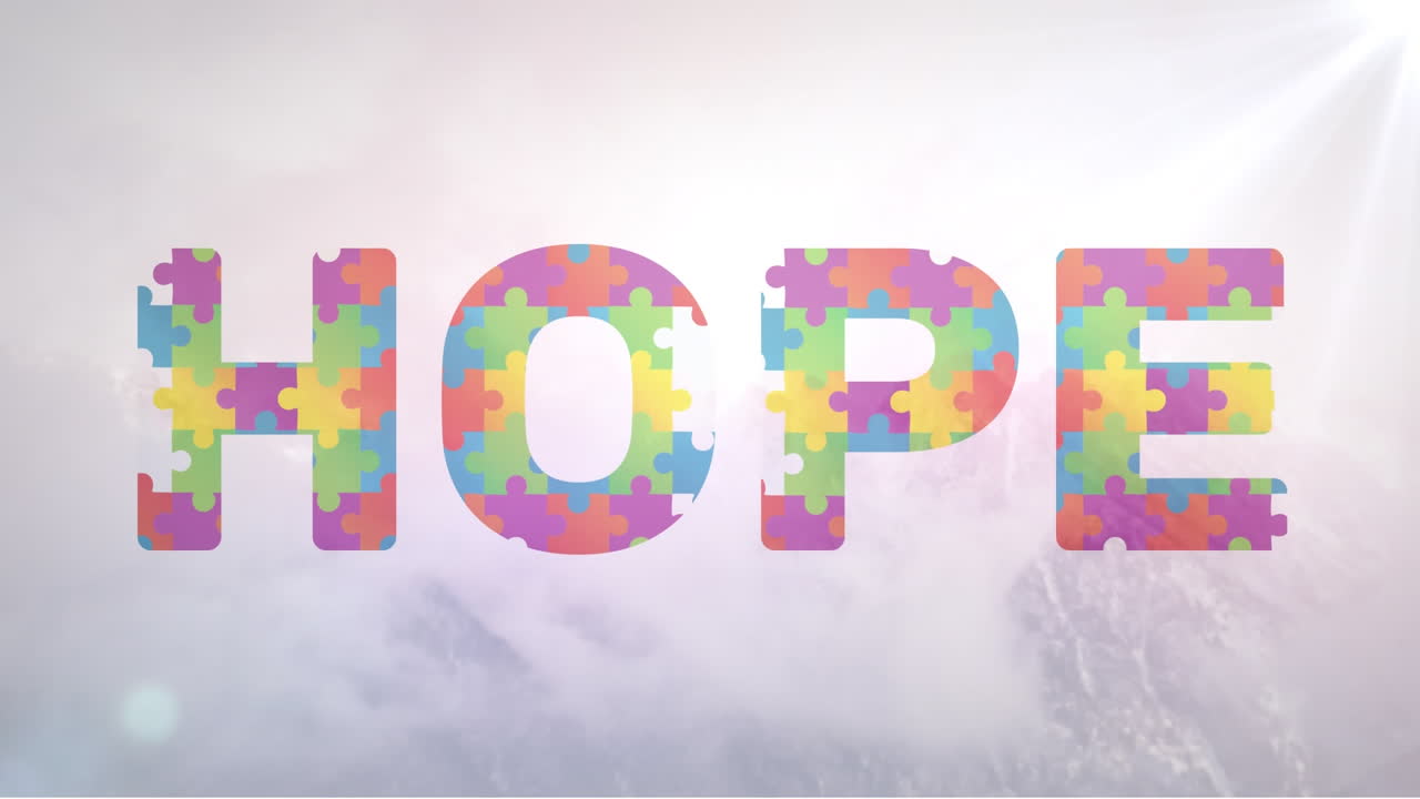 concienciación sobre el autismo texto de esperanza fuera del rompecabezas