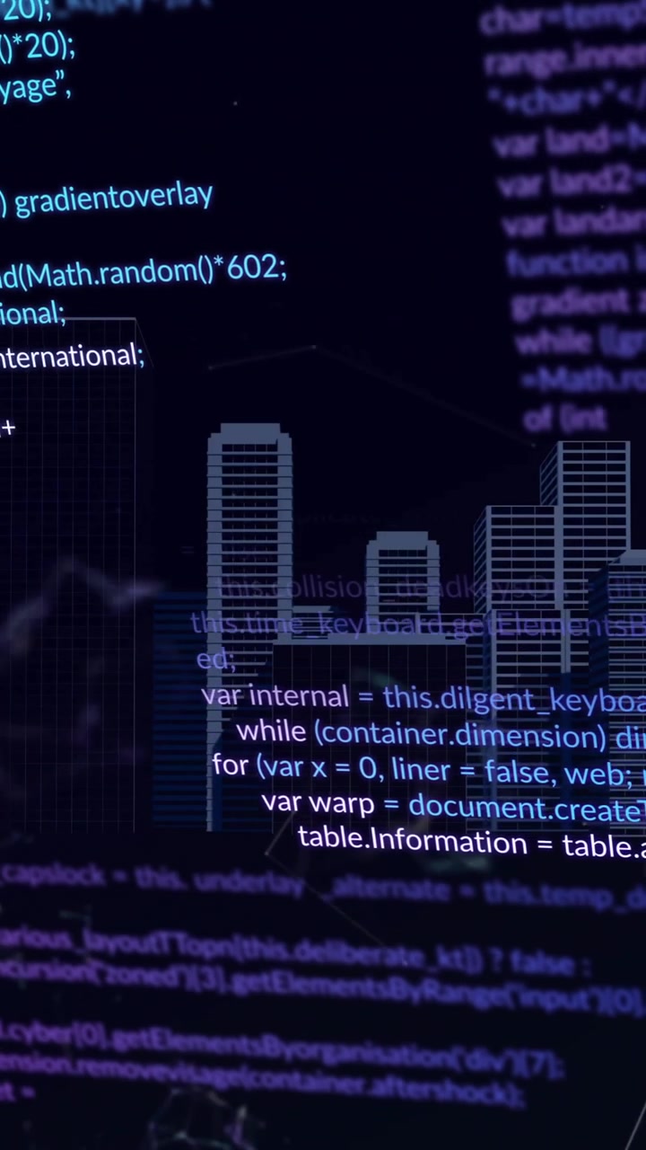 Animation of data processing over digital city