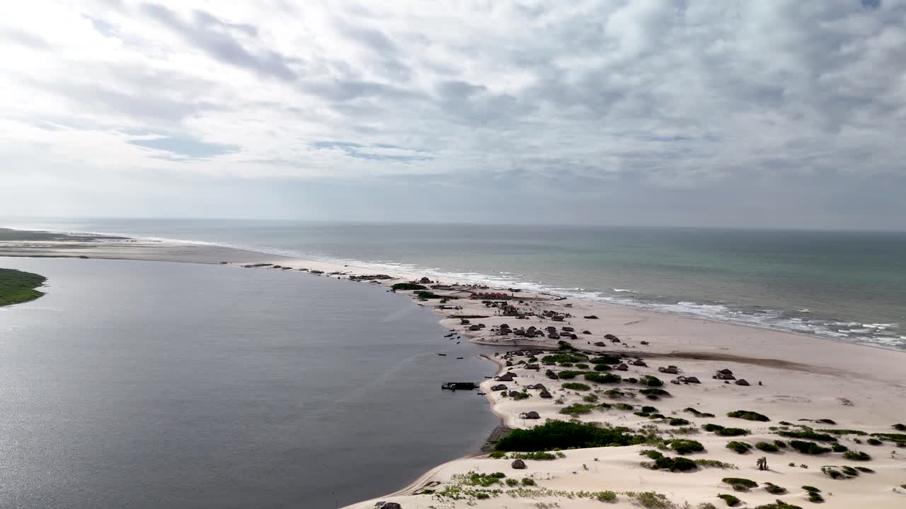 Aerial View of a Remote Coastal Village