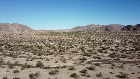 Luftaufnahme-Von-Trockenem-Wüstengebiet,-Weite-Landschaft-Mit-Buschvegetation