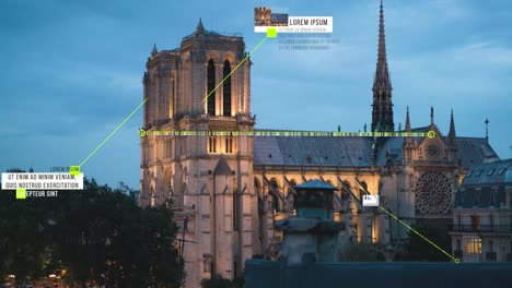 Notre Dame Cathedral in Paris, France - Double Exposure