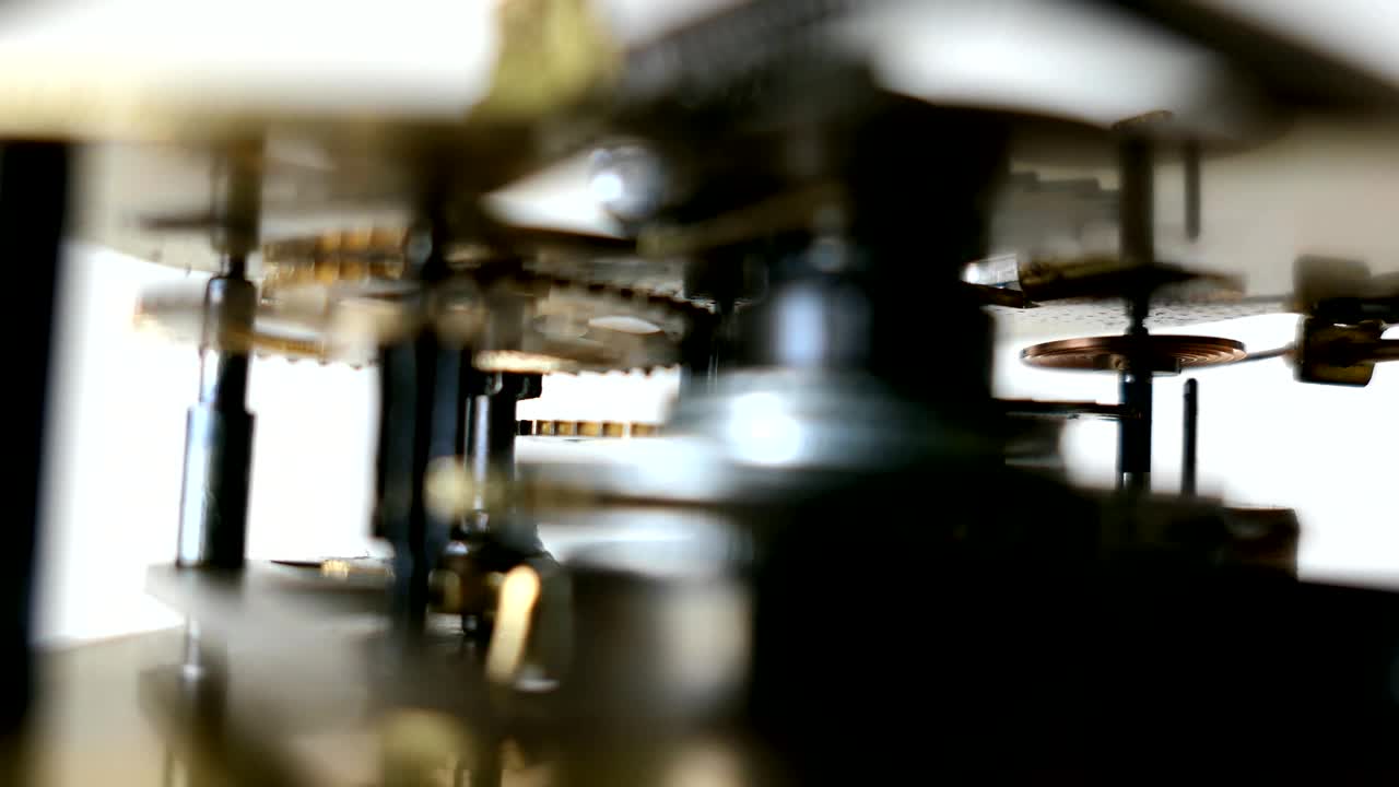 Cogwheels Of Retro Clockwork Mechanism Macro