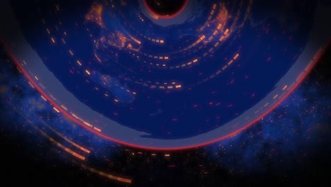 animación del procesamiento de datos sobre el mapa del mundo