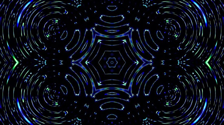 Seamless circle. 4K,bright light that arranges subtle color blue movements with dots waves