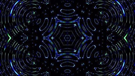círculo sin costuras. 4k, luz brillante que arregla movimientos sutiles de color azul con ondas de puntos