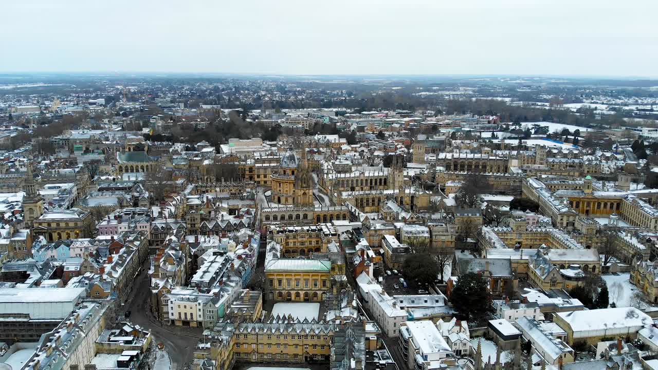 영국 옥스퍼드 시내의 공중 사진
