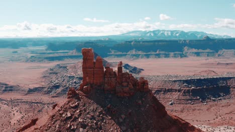 drone aerial view of six shooter peaks in indian creek region of bears ears national monument, utah