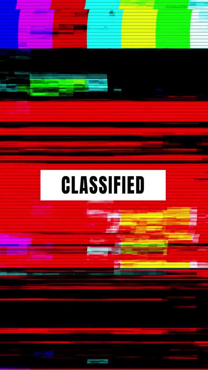 Digital Glitch Effect with Classified Text Overlay