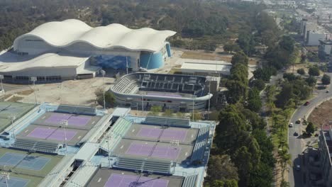 aerial view of the aquatic center and the pan american tennis center in the code metropolitano
