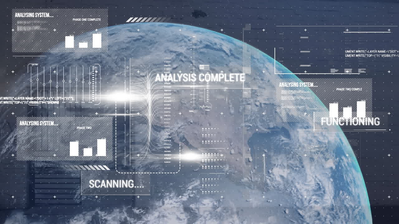 Animation of globe and data processing