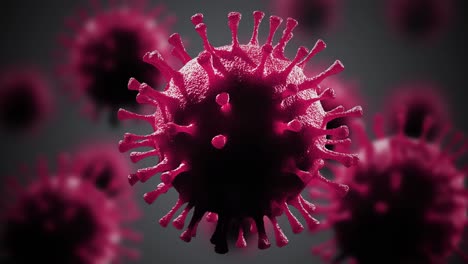 animación en bucle de virus girando alrededor. muchos virus en segundo plano.
