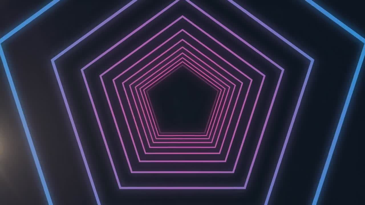 animación de hexágonos en bucle que forman un túnel contra un fondo negro