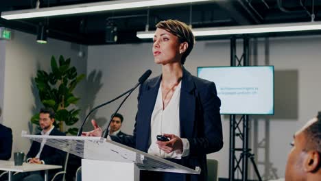 business woman giving a presentation
