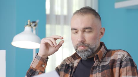 close-up of thoughtful and confused man.