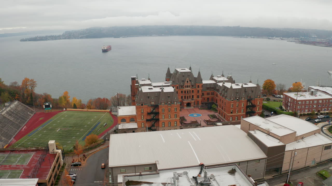 Aerial View of a High School in Seattle, Washington