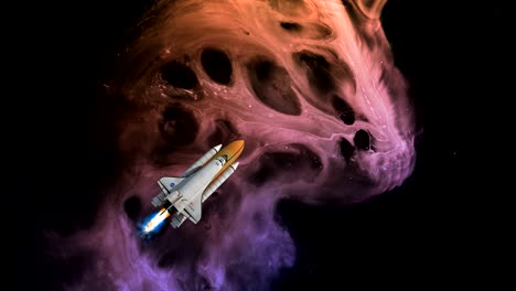 nebulosa y nave espacial