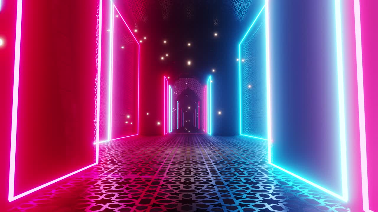 Abstract Room At Islamic Geometric Pattern