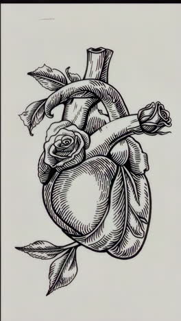 heart with roses illustration