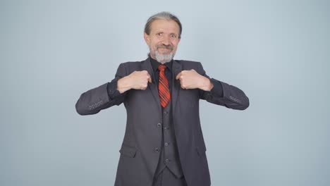 businessman rejoices.